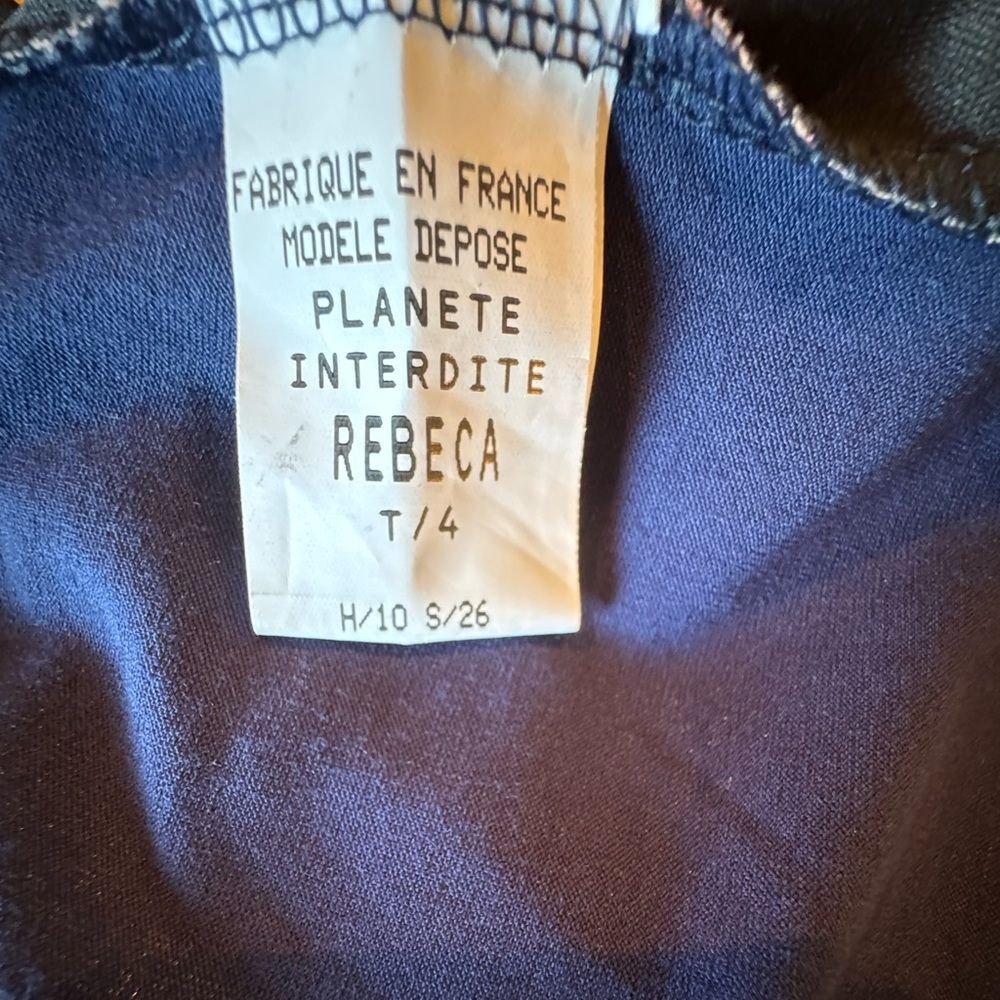 PLANETE INTERDITE Paris Dress Black Sheer Mesh Long Sleeve.  Large - Picture 7 of 9